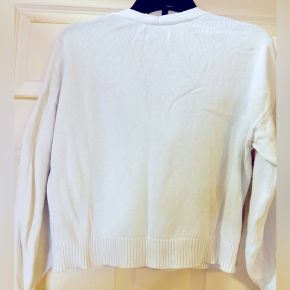 Vintage Y2K Hollister Cottagecore Minimalist‎ White V-Neck Cardigan Sweater Sz M - Picture 4 of 4